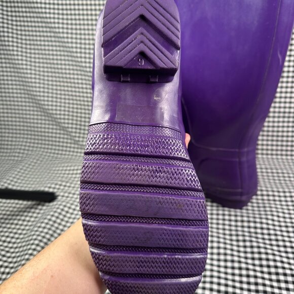 Hunter Women's Eggplant Purple Waterproof Wellies Wellie Rain Boots Size 9 - Picture 5 of 7